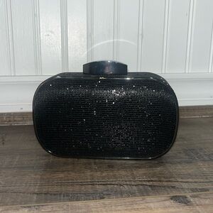 Black Sequin Clutch with strap